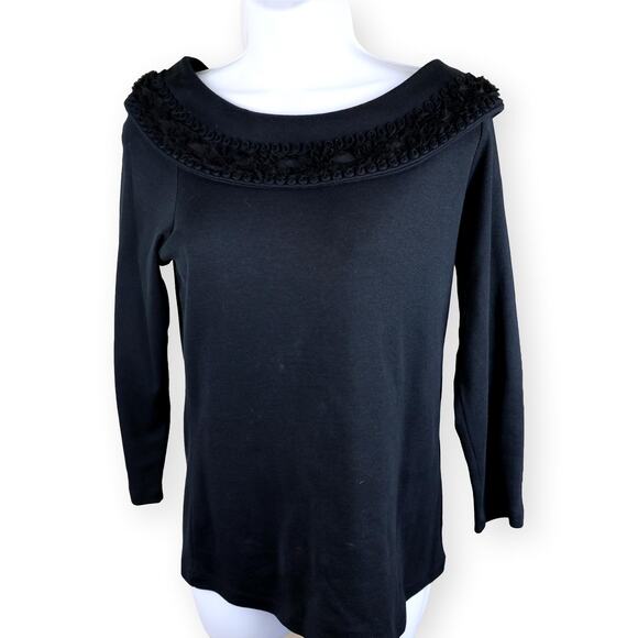 Rafaella Studio Black Boat Neck Sweater Top M - Picture 1 of 8